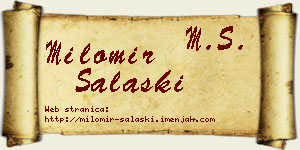 Milomir Salaški vizit kartica